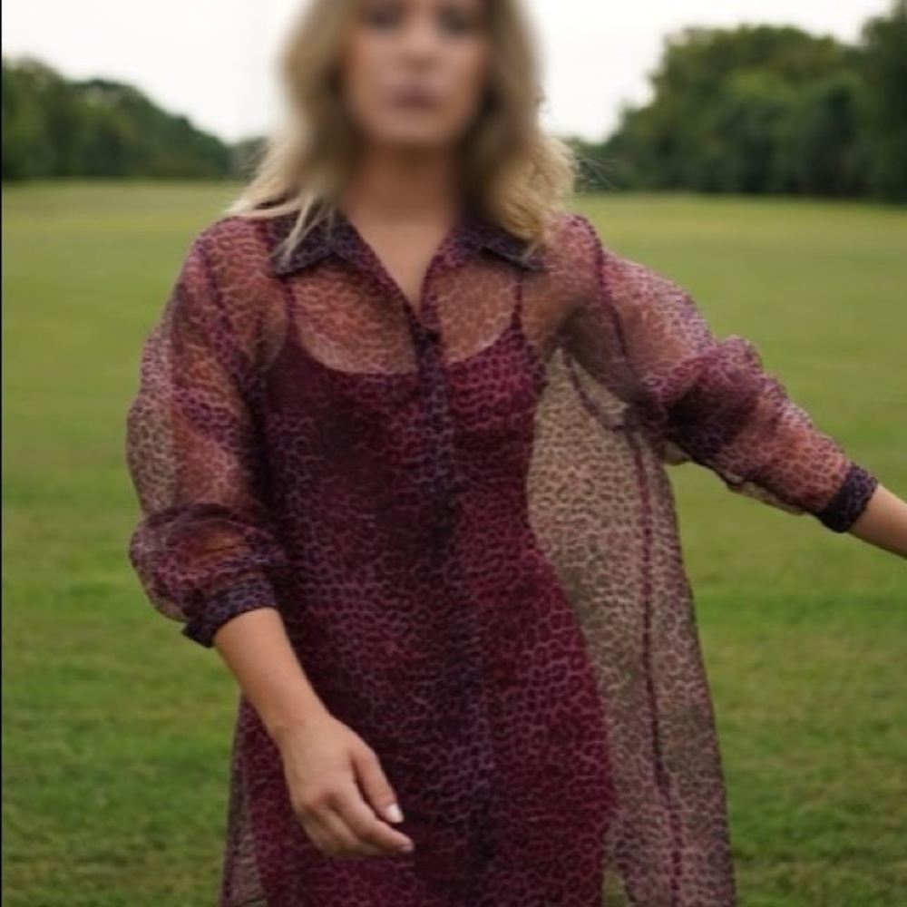 TOPSHOP sheer shirt dress (size 8)